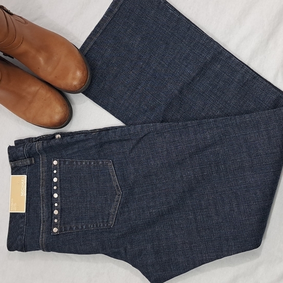 MICHAEL Michael Kors Denim - Michael Kors Sausalito Bootcut Jeans | Studded Low Rise Dark Wash | 12P NWT
